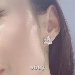 Cute Moissanite 925 Silver Stud Earrings for Women Wedding Party Jewelry Gift