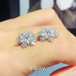 Cute Moissanite 925 Silver Stud Earrings for Women Wedding Party Jewelry Gift