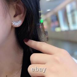 Cute Moissanite 925 Silver Stud Earrings for Women Wedding Party Jewelry Gift