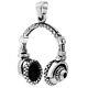 DJ Music Headphones Disc Heavy 3D Pendant 925 Sterling Silver Men Women Gift VY