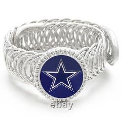 Dallas Cowboys Silver Mens Adjustable Link Bracelet Jewelry Gift w Gift Pkg D11