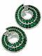 Dangle Wedding Earring Solid Sterling Silver 925 Jewelry Women Green Oval Gift