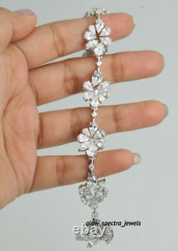 Delicate Tennis Bracelet Flower Pear jewelry Gift for Womens 925 Sterling Silver