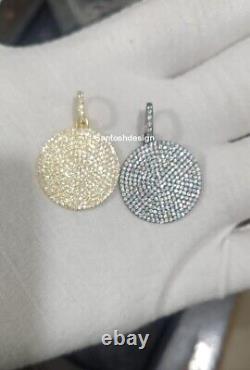 Designer Disc Silver Diamond Charm Pendant, Handmade Pendant Jewelry, Gift