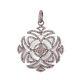 Designer Flower Silver Pave Diamond Charm Pendant, Handmade Pendant Jewelry, Gift