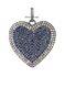 Designer Heart Silver Oxidized Diamond Blue Sapphire Charm Pendant Jewelry, Gift