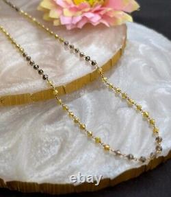 Diamond 14K gold 925 sterling silver Rosary chain 1 Bracelet jewelry Gift b4