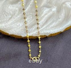 Diamond 14K gold 925 sterling silver Rosary chain 1 Bracelet jewelry Gift b4