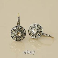 Diamond Earring Natural Diamond Polki 925 Sterling Silver Earring Jewelry Gift