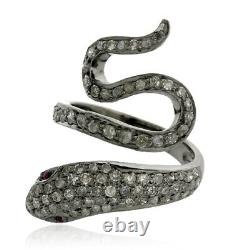 Diamond Gemstone 925 Silver Designer Snake Ring Fine Jewelry Gift For Her