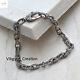 Diamond Link Chain Bracelet 925 Sterling Silver Lobster Lock Unisex Jewelry Gift