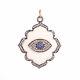 Diamond Pave 925 Sterling Silver Evil Eye Pendant 14K Gold Vintage Gift Jewelry