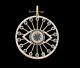 Disc Evil Eye Silver Diamond Blue Sapphire Charm Pendant, Handmade Jewelry, Gift