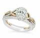 Disney Rapunzel Frame Twist 3.75CT Pear Diamond 925 Silver Engagement Ring+Gift