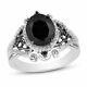 Disney Treasures Nightmare Christmas Black Onyx Silver Women Gift Wife Her Ring