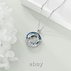 Dolphin Necklace Sterling Silver Crystal Beach Pendant Jewelry Gifts for Women