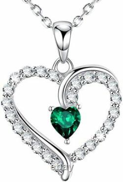 Dorella May Birthstone Gift Love Heart Jewelry For Wife Women Green Emerald For