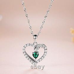 Dorella May Birthstone Gift Love Heart Jewelry For Wife Women Green Emerald For