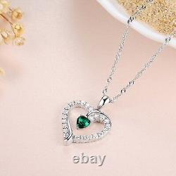 Dorella May Birthstone Gift Love Heart Jewelry For Wife Women Green Emerald For