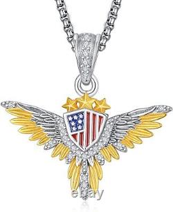 Eagle Pendant Necklace for Men Women 925 Sterling Silver Jewelry Gifts 18+2