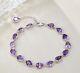 Elegance Purple Amethyst Bracelets 925 Sterling Silver Jewelry Gift For Birthday