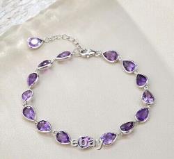 Elegance Purple Amethyst Bracelets 925 Sterling Silver Jewelry Gift For Birthday