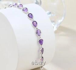 Elegance Purple Amethyst Bracelets 925 Sterling Silver Jewelry Gift For Birthday