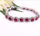 Elegance Ruby Tennis Bracelet 925 Sterling Silver Jewelry Gift For Girls, Wife