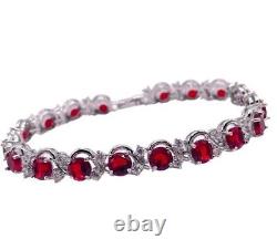 Elegance Ruby Tennis Bracelet 925 Sterling Silver Jewelry Gift For Girls, Wife