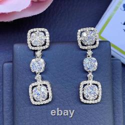 Elegant 925 Silver Stud Earrings for Women Moissanite Stone Wedding Jewelry Gift