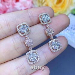 Elegant 925 Silver Stud Earrings for Women Moissanite Stone Wedding Jewelry Gift