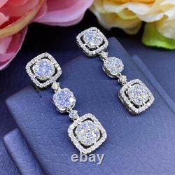 Elegant 925 Silver Stud Earrings for Women Moissanite Stone Wedding Jewelry Gift