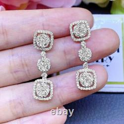 Elegant 925 Silver Stud Earrings for Women Moissanite Stone Wedding Jewelry Gift