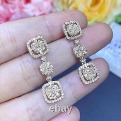 Elegant 925 Silver Stud Earrings for Women Moissanite Stone Wedding Jewelry Gift