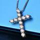 Elegant Women's Silver Certified Moissanite Cross Pendant Necklace Jewelry Gift