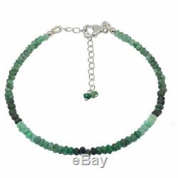 Emerald Sterling Silver Bracelet Fine Bangle Jewellery Women Anniversary Gift