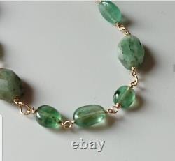 Emeralds ovals gemstone 925 sterling silver necklace bracelet jewelry gift gt55