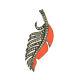 Enamel Feather Pendant with Diamond 925 Sterling Silver Jewelry Gift for Women