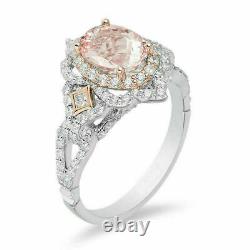 Engagement Disney Aurora 3.7Ct Oval Diamond Scallop Frame 925 Silver Gift Ring