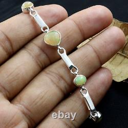 Ethiopian Opal Bracelet 925 Sterling Silver Cut Gemstone Women Jewelry Gift 8