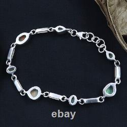 Ethiopian Opal Bracelet 925 Sterling Silver Cut Gemstone Women Jewelry Gift 8