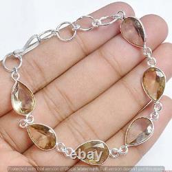 Faceted Citrine Gemstone Charm Bracelet, 925Sterling Silver, Handmade Jewelry, Gift