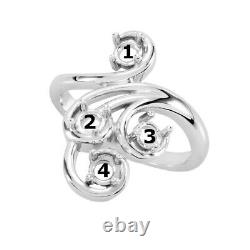 Family Sterling Silver Ring, 1 to 4 birthstones, Mother's Jewelry Gift