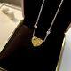 Fashion Heart 925 Silver Necklace Pendant for Women Yellow Citrine Jewelry Gift