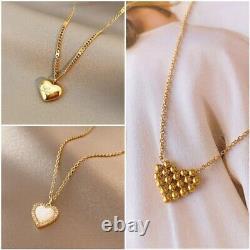 Fashion Heart Pendants Wedding Jewelry Gift 14K Yellow Gold Plated Silver