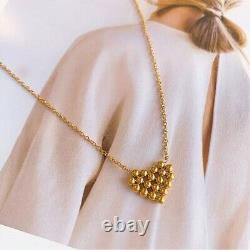 Fashion Heart Pendants Wedding Jewelry Gift 14K Yellow Gold Plated Silver