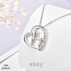 Father Daughter Necklace 925 Sterling Silver Heart Necklace Father Jewelry Gift