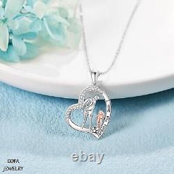 Father Daughter Necklace 925 Sterling Silver Heart Necklace Father Jewelry Gift