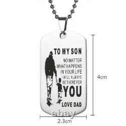 Father Son Pendant My Son I Will Always Be There for You Dog Tag Necklace Gift