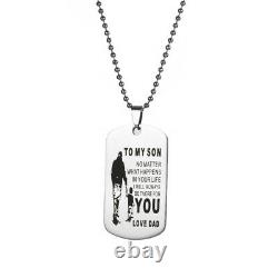 Father Son Pendant My Son I Will Always Be There for You Dog Tag Necklace Gift